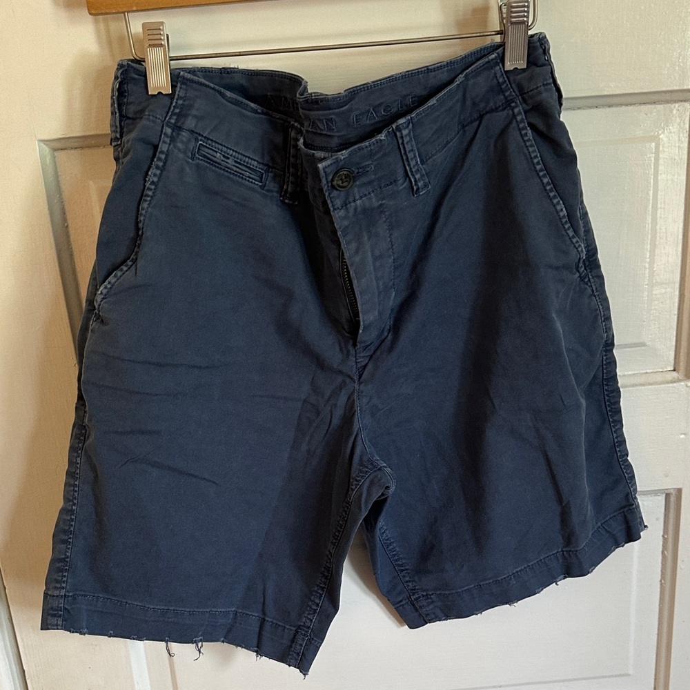 American Eagle Outfitters 9" Men's Navy Flat-Front Cotton Shorts